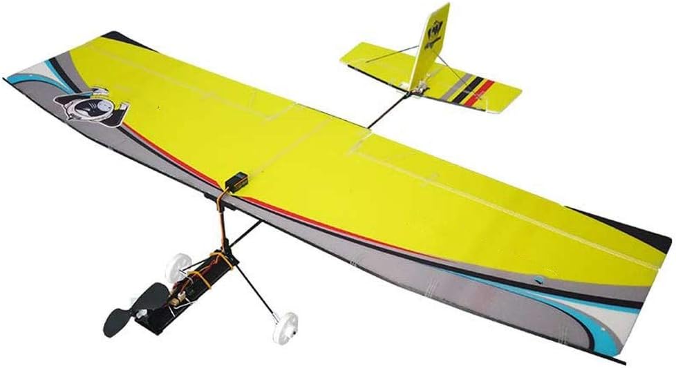 JWIL Remote control aircraft RC Airplane Kit With Motor 580mm Wingspan Hollow Cup Mini Fixed Wing Glider Trainer Beginner easy for beginners to master (Color : Yellow, Size : One size)