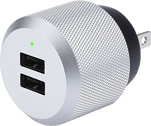 Just Mobile Aluminum High-Power Dual-Port Wall Charger for Universal/Smartphones - Retail Packaging -