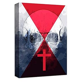 Canvas Wall Art Skull in Fashion Dress Painting Artwork for Home Prints Framed - 12x18 inches