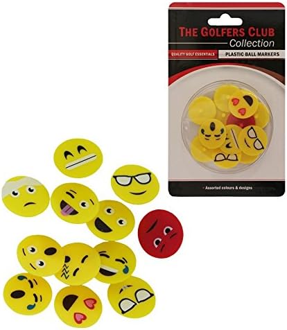 Brand Fusion The Golfers Club Plastic Golf Ball Markers. With Smiley Graphics.