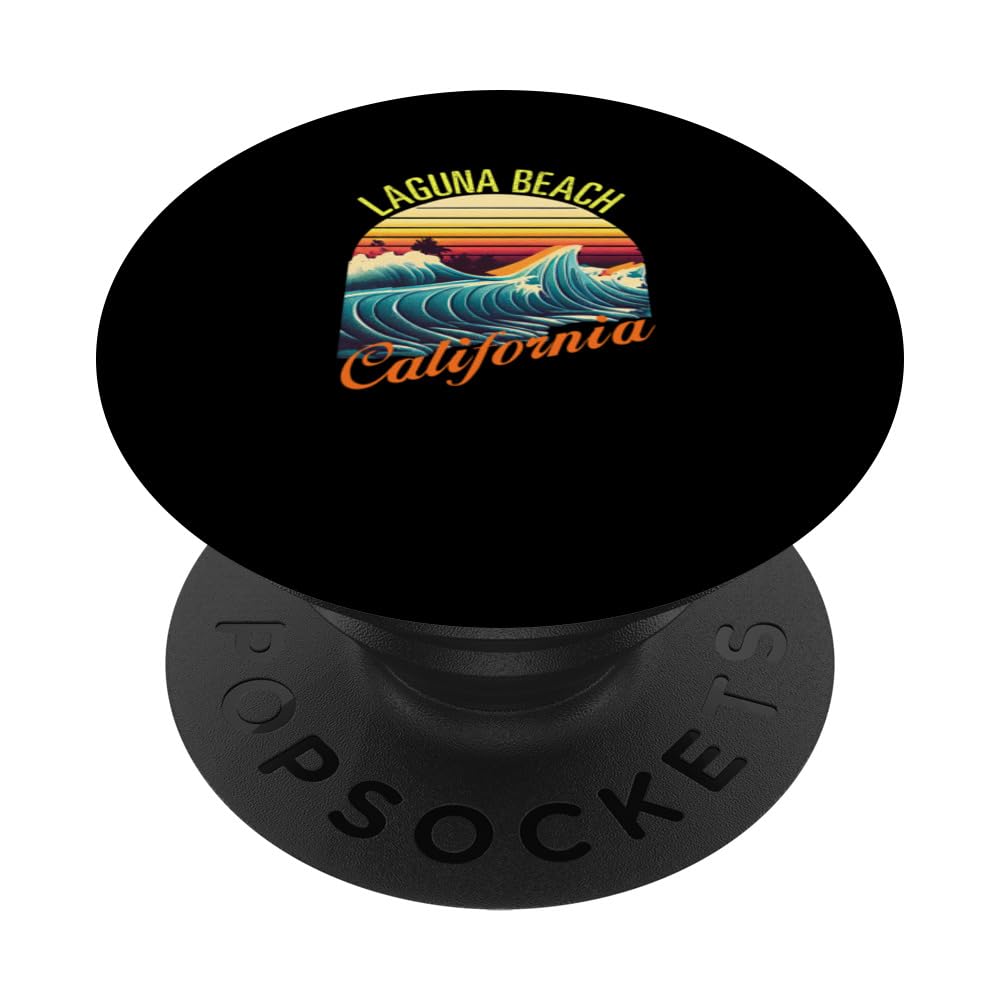 Laguna Beach Retro Surf Apparel & Beachwear, Laguna Beach PopSockets Swappable PopGrip