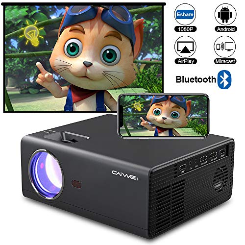 2019 New HD 720P Portable Bluetooth Projector with 3600 Lumen,Wi-Fi, Android OS, HDMI, USB, VGA,Speaker,Zoom in/Out, LCD Smart Wireless Home Projector for iPhone PC DVD Video Game Console TV Stick