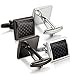 Jstyle Carbon Fiber Cufflinks for Men Shirt Unique Business Wedding 2 Pairs