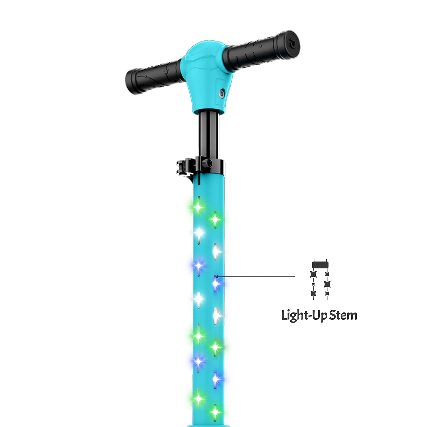 Jetson 3-Wheel Light-Up Kick Scooter, Lights on Stem & Wheels, Height Adjustable Handlebar, Rear Brake, Foldable, Ages 3+