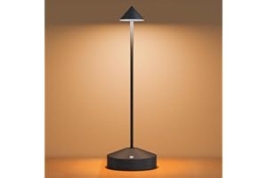 uuffoo Rechargeable Table Lamp for Bedroom, 3-Level Dimmable Beside Touch Lamps Portable Battery-Operated Desk Light for Nightstand, Living Room, Dining, Office, Outdoo(Black)