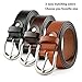 JASGOOD Women Leather Belt for Jeans Pants Plus Size Western Design Belt Alloy Buckle, Suit Waist Size 33-37 Inches, B-Coffee