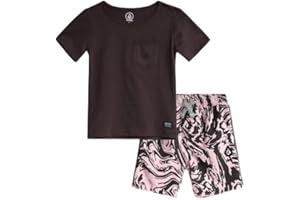 Volcom Boys' Shorts Set - 2 Piece T-Shirt and French Terry Sweat Shorts - Casual Summer Outfit Set for Boys (Sizes: 2T-7)