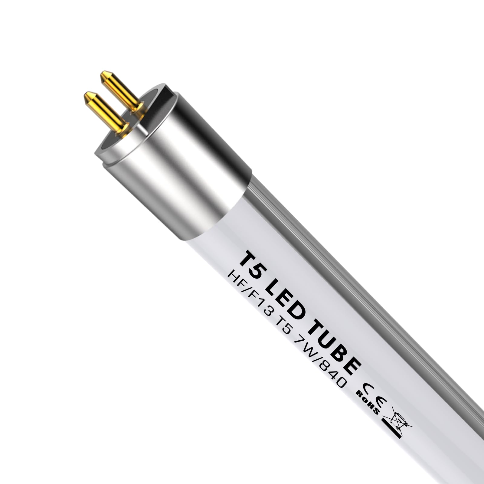 IHYCTV 7W T5 LED Tube, T5 13W Fluorescent Tube 517mm Replacement, 910lm, 4000K Cool White Light, No Rewiring Required, G5 Cap, 140 Degrees, Pack 1