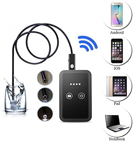 Wireless Endoscope with 5.5mm Camera Head OD Waterproof WIFI Borescope Inspection Camera for IOS Android Phone PC Mac 6LED USB Endoscope Inspection Camera