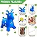 ToysOpoly Inflatable Deer Bouncer Seat - Bouncy Animal Hopper For Kids, Toddlers, Boys, Girls Age 1, 2, 3, 4. Fun Rubber Bouncing Jumping Hopping Riding Outdoor/Indoor. 1 Piece + Free Pump