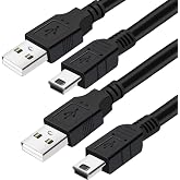 VOTY Mini-USB Cable,USB 2.0 Type A to Mini-B Charging Cord Compatible with Garmin Nuvi,Dash Cam,PS3 Controller Charger,MP3 Player,for Canon Digital Camera,Data Transfer (Black, 10FT)