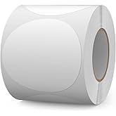 FINDAT 500 PCS Color Coding Round Stickers 3 Inch Vinyl White Dot Sticker Removable Writable Circle Floor Labels for Inventory Garage Sale Price Tags