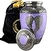 Lilac Loving Angel Wings - Funeral, Burial, Niche Or Columbarium Cremation Urn for Human Ashes - 100% Brass - Adult/Large