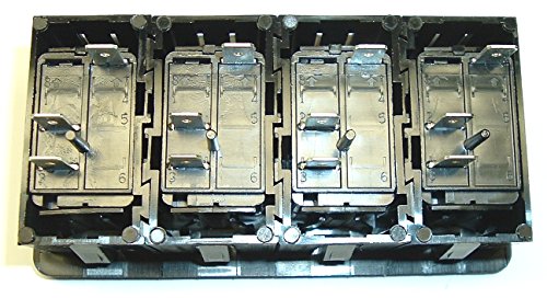 Fastronix Lighted (4) Weatherproof Rocker Switch Panel Auto/Marine (Red)