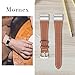 Mornex band Compatible with Fitbit Charge 3 Band & Charge 3 SE Leather Straps, Adjustable Genuine Classic Replacement Wristband for Charge 3 Fitness Accessories with Metal Connectors, Brown