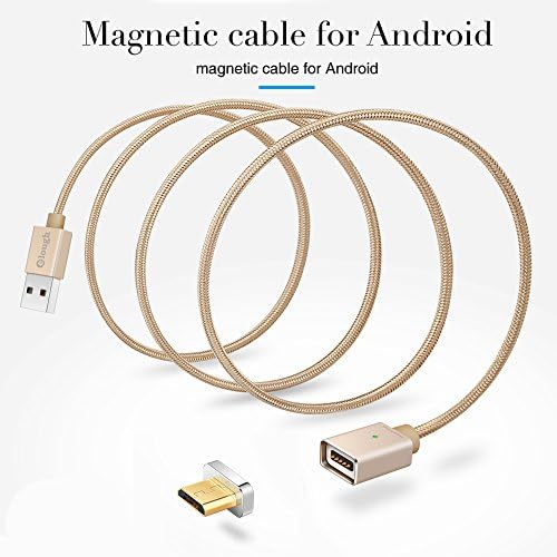 Elough Upgraded E05 Micro USB Magnetic Cable Magnetic Charger for Samsung Galaxy S2 S3 S4 S6, Note 2/3, LG G4, Sony Xperia Z5 Premium (Gold)