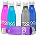 H2O Basics BPA-Free Sport Water Bottles 25 oz, Tritan Non Toxic Plastic, Reusable Flask with Stainless Steel Leak Proof Twist Off Cap & Steel Base, Cola Bottle Shape (Fuchsia, 25 Ounces)