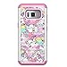 CaseTown Compatible with Samsung Galaxy S8 Plus, S8 Plus Hybrid Case, Heavy Duty Shockproof Studded Rhinestone Crystal Bling Hybrid Case Silicone Protective Armor (Rainbow Unicorn)
