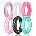 DoerDo Silicone Wedding Ring for Women, Durable Rubber Sport Band for Active Style - 6 Rings Pack