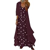 LOZ 2 Piece Dress Sets for Women Spaghetti Strap Dress with Sheer Cardigan