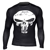Men's Cycling Running Skull and Skeleton Compression Shirt Training shirt football shirt