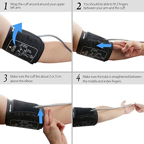 Automatic Blood Pressure Monitor Upper Arm,OMK Blood Pressure Machine with Cuff 8.7-15.7in, 2x120 Memories, Large Display, Irregular Heartbeat Detection, Accurate and Easy to Use, FDA Approved