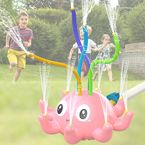 Octopus Water Sprinkler for Kids, Water Sprinkler Toy for Kids Yard Outdoor Play with 4 Wiggle