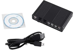 USB 5.1 Audio Sound Card, 6 Channel Sound Card USB External Digital Optical SPDIF Audio Output Adapter for PC/Laptop