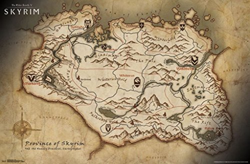 Trends International RP15057 Elder Scrolls V Map Wall Poster, 22.375 Trends International RP15057 Elder Scrolls V Map Wall Poster, 22.375