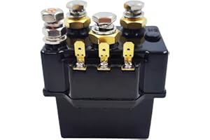 SPJIUQI Winch Reversing Solenoid Relay Heavy Duty Controller Contactor 12V-24V 500A 800A Flash 8000LB-15000LB Max for Truck Jeep ATV SUV Snow Plow Spreader Windlass Hydraulic Pump Motors T6415-12