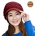Women Winter Hats Knit HINDAWI Crochet Fashions Snow Warm Cap with Visor