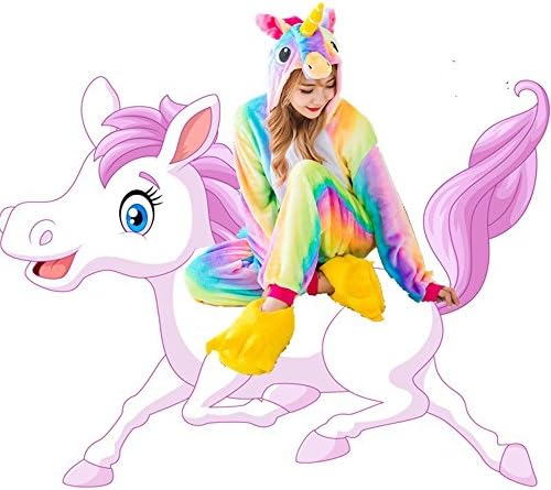 Children's Unicorn Pajamas Animal Costume Kids Kigurumi Cosplay Onesie Halloween Gift (Height (43.4-47.2 Inch))