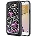 Samsung Galaxy J7 V Case, Galaxy J7 2017 Case, Galaxy J7 Sky Pro Case, Galaxy J7 Perx Case, SOGA [Jewel Gem Series] Diamond Bling Protective Case for Samsung Galaxy J7V 2017 - Black Butterfly Heart