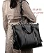 YALUXE Women's Urban Style 3-Way Leather Work Tote Shoulder Bag Black