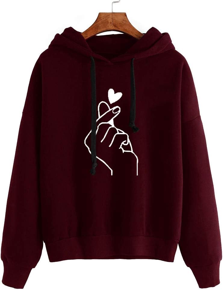 Women Musical Notes Hoodies Sweater Coat Teen Girls Hooded Sweatshirt Pullover Jumper Outerwear Coat