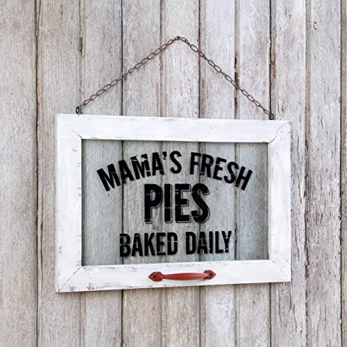 OHIO WHOLESALE, INC. Pie Advertising Window Distressed White 16 x 11 Wood and Glass Decorative Plaque - Thumbnail 2