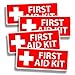 4 x Red First Aid Sticker Decal for Emergency Kid Camp DIY Box or Kit 1st