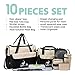 SoHo diaper bag Black Elephant 10 pcs nappy tote travel bag for baby mom dad unisex durable multifuncation large capacity includes changing pad stroller straps mesh bag insulated bottle case Black