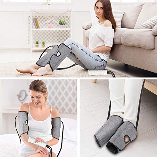 Shine Well Leg Massager for Circulation, Air Compression Leg Massager for Calf Foot and Arms, 3 Modes 3 Intensities 2 Timing Shiatsu Leg Massager,Helpful for Restless Legs Syndrome Relief,Pain Relief