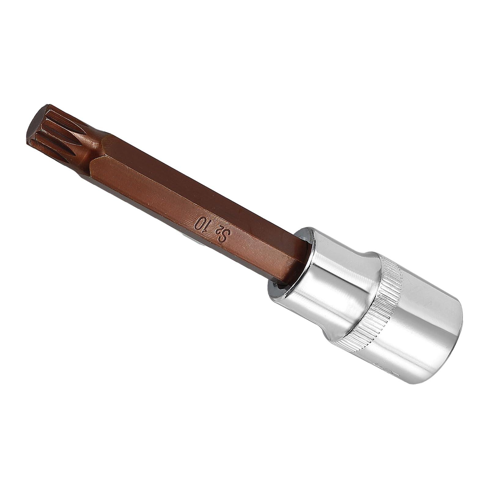 CoCud Triple Square Spline Bit Socket, M10 Bit 1/2-Inch Drive 4" Long, S2 Alloy Steel Heat Treated CR-V Socket - (Applications: for Fastener Application)