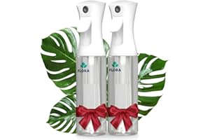 Flora Premium Plant Mister Spray Bottle Producing Gentle & Fine Mist for Precision Hydration, Dispersed Humidity & Moisture - Comes w App for Smart Plant Care (2 Packs)