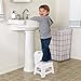 Folding Step Stool with back for children,Anti-Slip and Easy Cleaning,Perfect height for Toddler Toilet Training or Kids Bathroom and Kitchen ,Strong and easily for storage By Vicsou