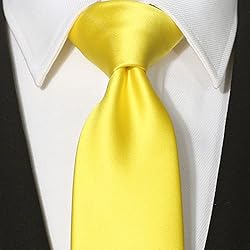 KissTies Mens 100% Silk Sunflower Yellow Tie Solid