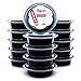 Paksh Novelty Lunch Box Sets/Round Large Food Container with Lid for Meal Prep, Microwaveable, Freezer & Dishwasher Safe, Leak Proof, 24 Ounce, 20 Pack, Black-BK09