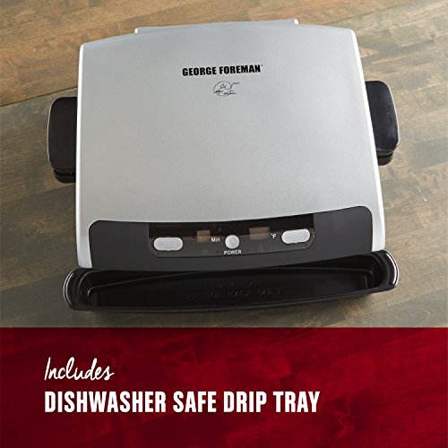 Foreman 6Serving Removable Plate Grill and Panini Press, Silver