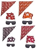Colored Stars Bandana White Sunglasses for Macho Man Costume