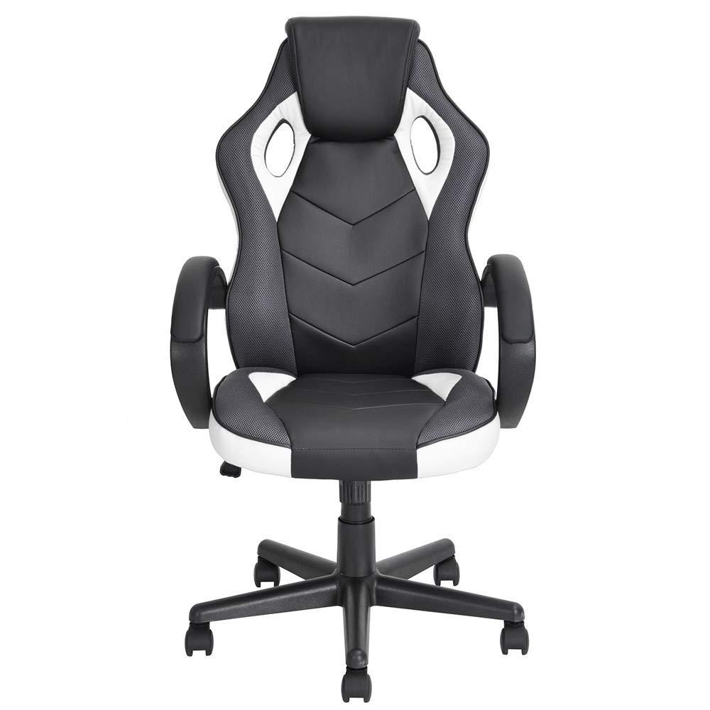 White FurnitureR Gaming Chair Ergonomic Executive Swivel Leather Office