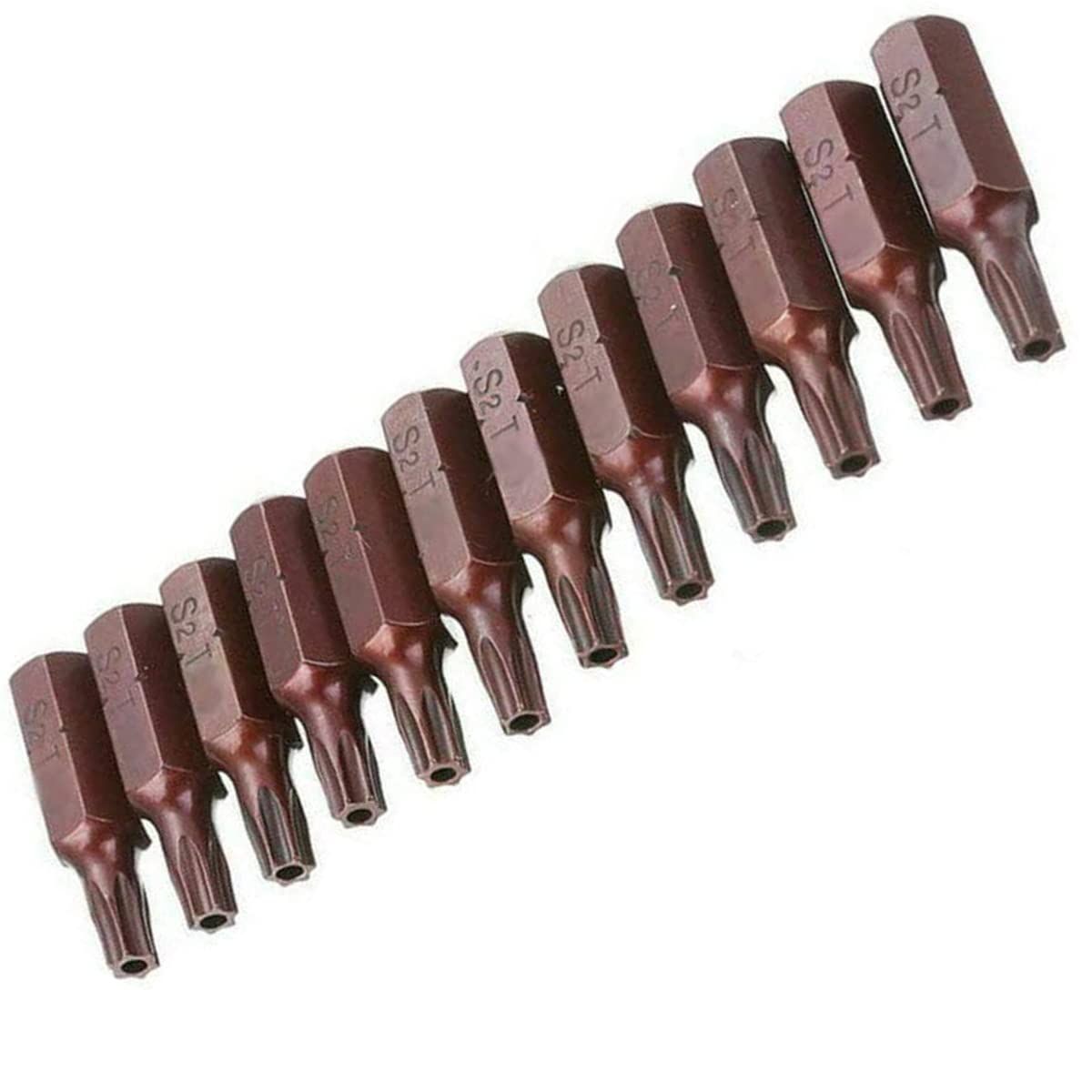12Pcs Screwdriver Bits 1/4 Inch(6.35mm) Hex Shank Magnetic T Type with Holes Torx Bit Set T15