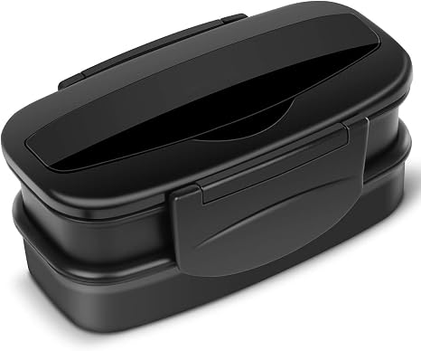 Amazon スプレミ 弁当箱 2段 ランチボックス 0ml 箸付き 入れ子式 漏れ防止 保温弁当箱 スリム 大容量 軽量 ブラック おしゃれ 大人 子供 電子レンジ 食器洗浄機対応 女性 男性 通勤通学 日本製 T1 弁当箱 オンライン通販