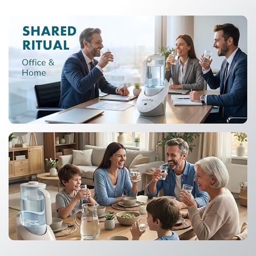 PIURIFY 3 in 1 Hydrogen Water Machine: Hydrogen Water Generator + Vortex Structured Water + Calcium Sulfite Filter | SPE/PEM Hydrogen Water Pitcher with Magnetic Water | BPA-Free Tritan | 50 OZ